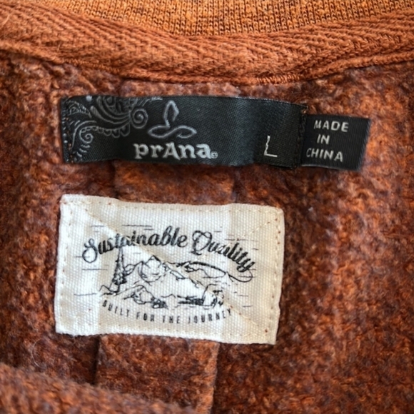 prAna Hemp Blend Oversized Pullover Crewneck Sweatshirt Sweater Chai Heather - Picture 4 of 4